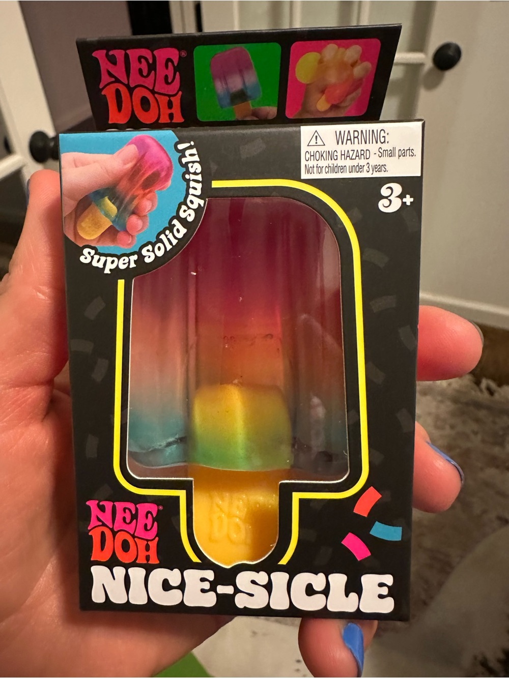 NeeDoh Nice-Sicle Popsicle Squishy – Pink/Blue/Yellow – NEW IN BOX